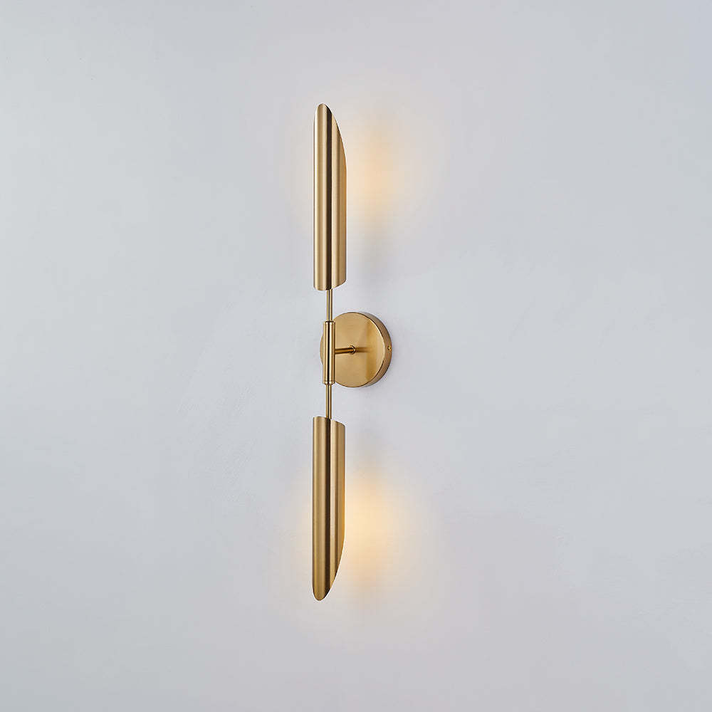 Meza Modern LED Wall Lamp, Gold, vertical design