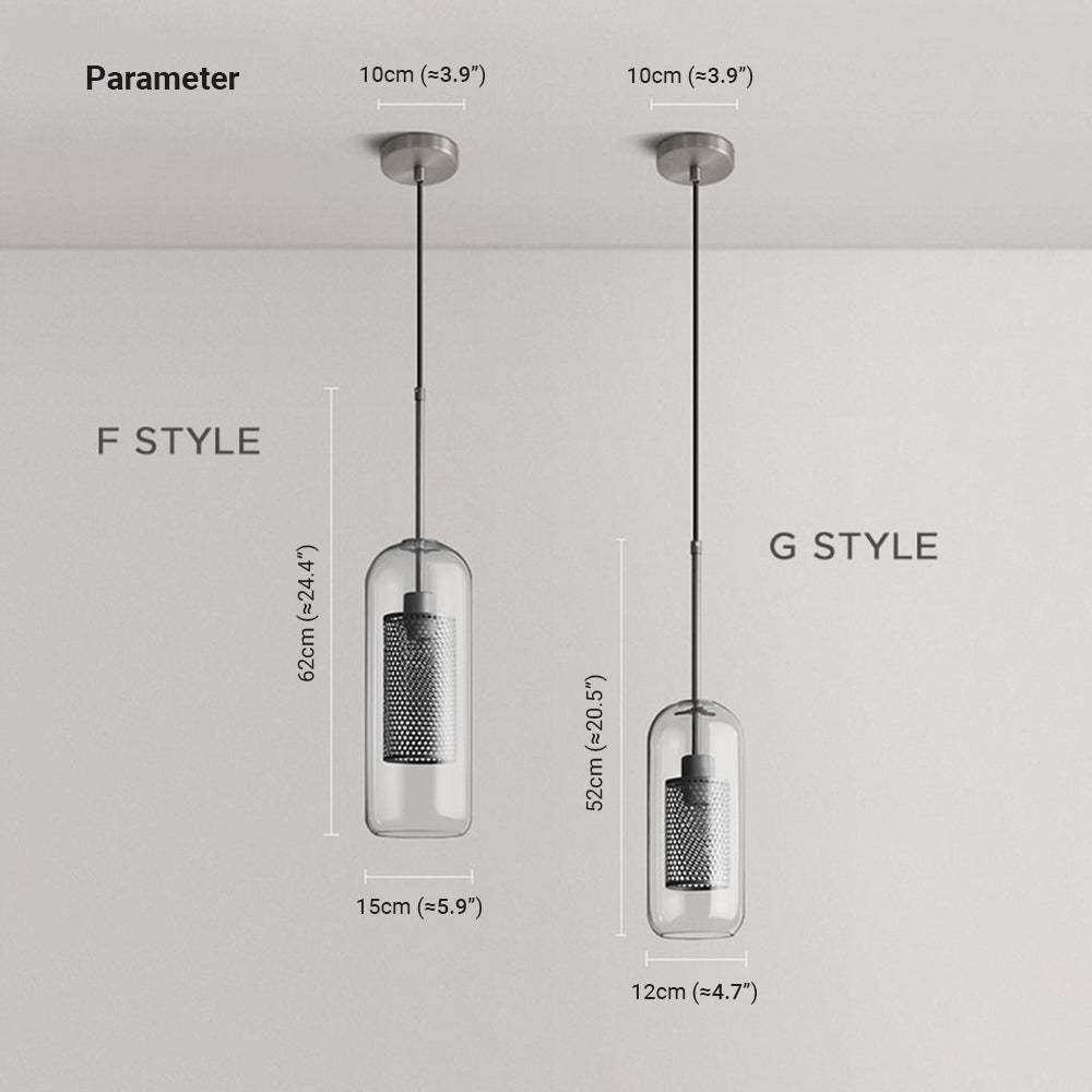 Oneal Pendant Light Dimensions - F & G Style