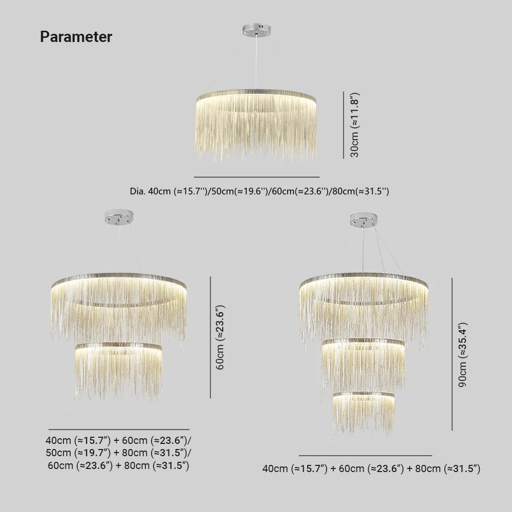 Colon Tassel Pendant Light Size Guide