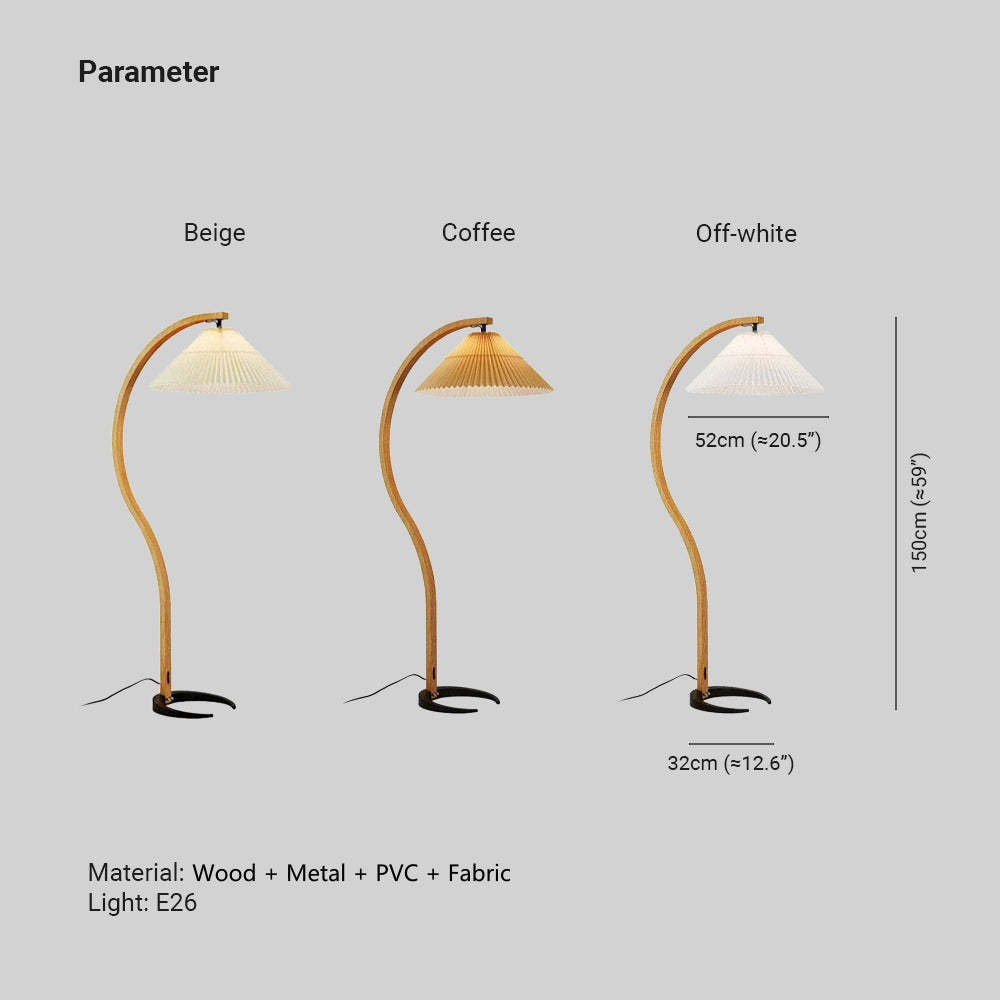 Ozawa LED Floor Lamp colors: Beige, Coffee, Off-white. Ozawa Unique LED Floor Lamp Wood/Metal Bedroom/Living Room