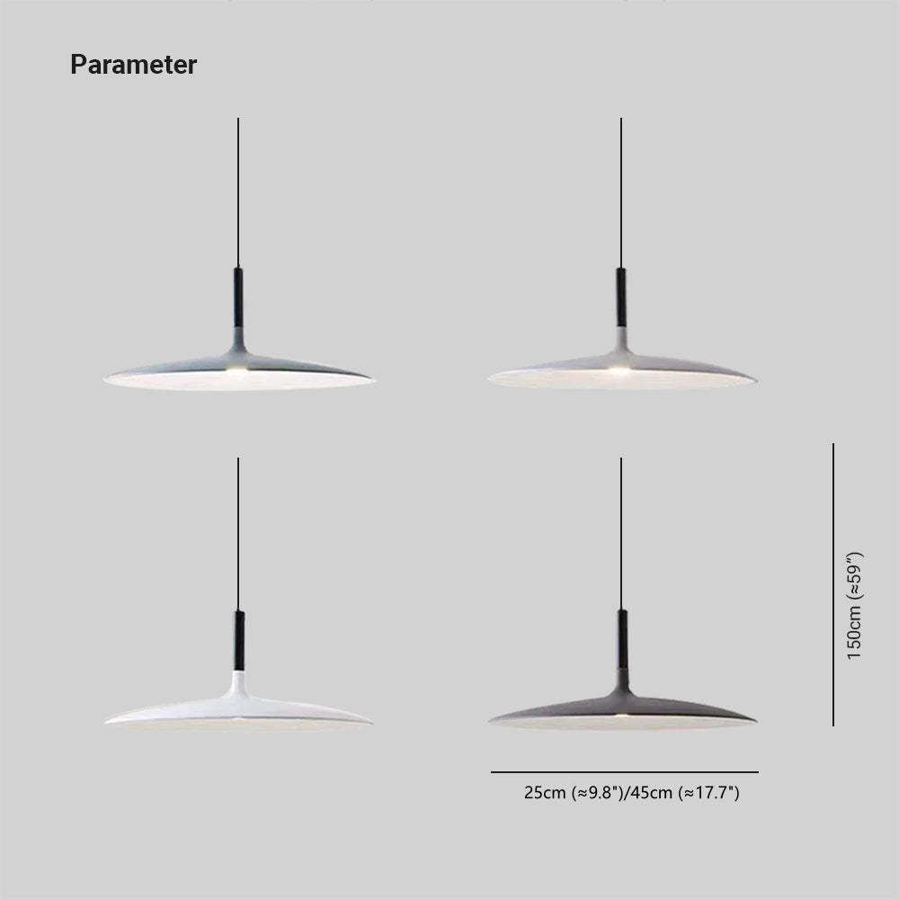 Morandi Pendant Light Dimensions, Plate Shape, Metal