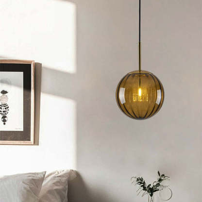 Amber Bubble Glass Pendant Light - Las Sola Lighting