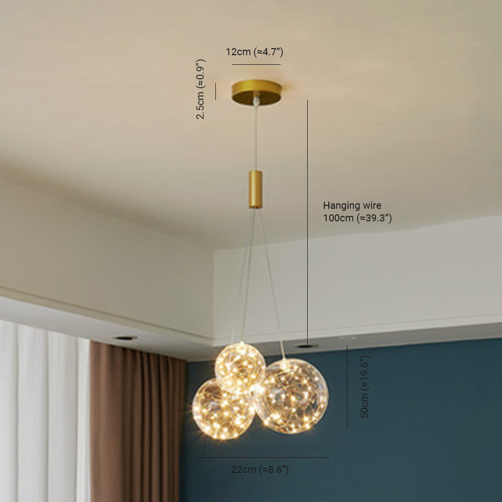 Valentina Glass Globe Pendant Light Dimensions