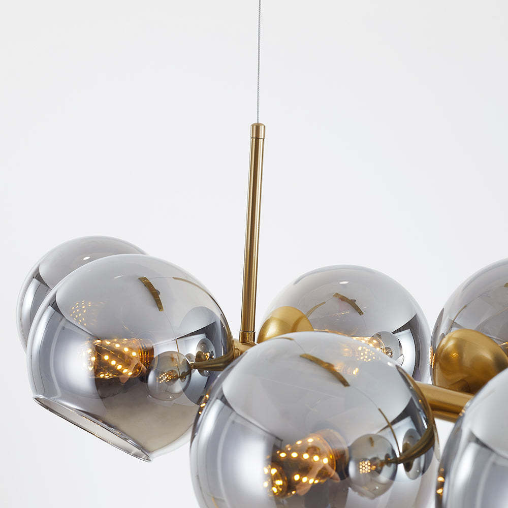Valentina glass globe pendant light. Modern chandelier lighting fixture. Valentina Modern Glass Globe Bubble Pendant Light Living Room
