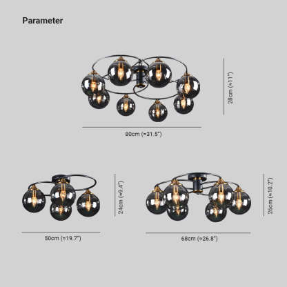 Valentina Nordic bubble glass ceiling light dimensions