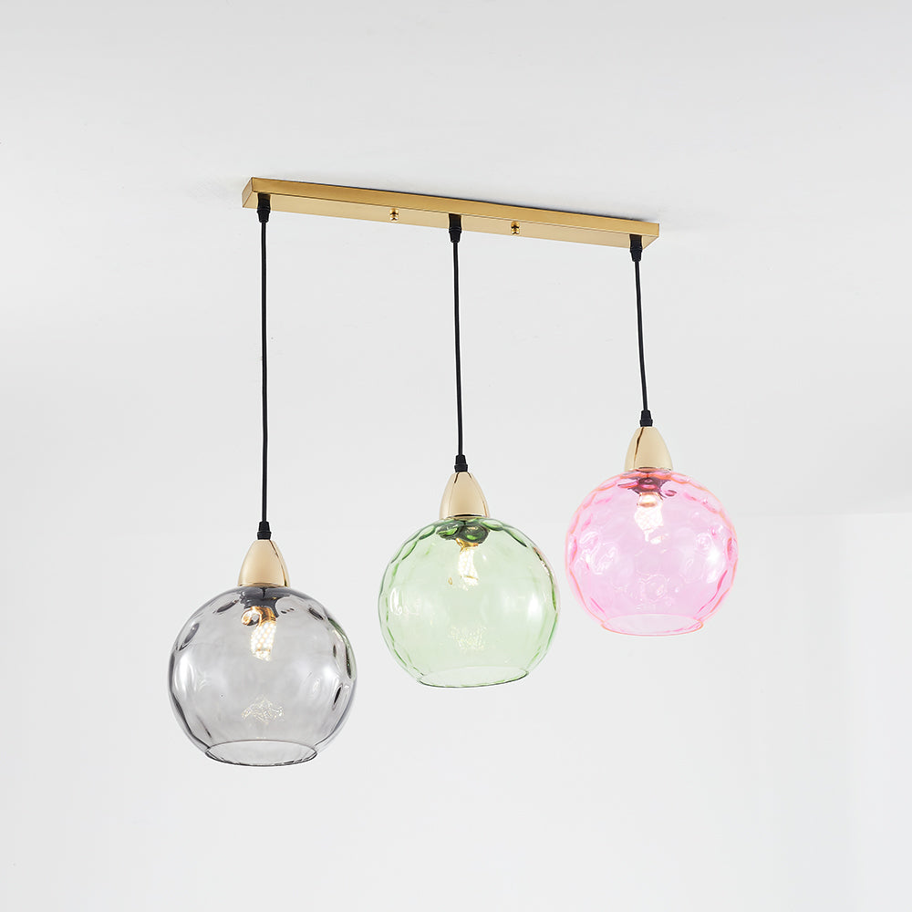 Hailie Pendant Light, Water Ripple Glass Shades