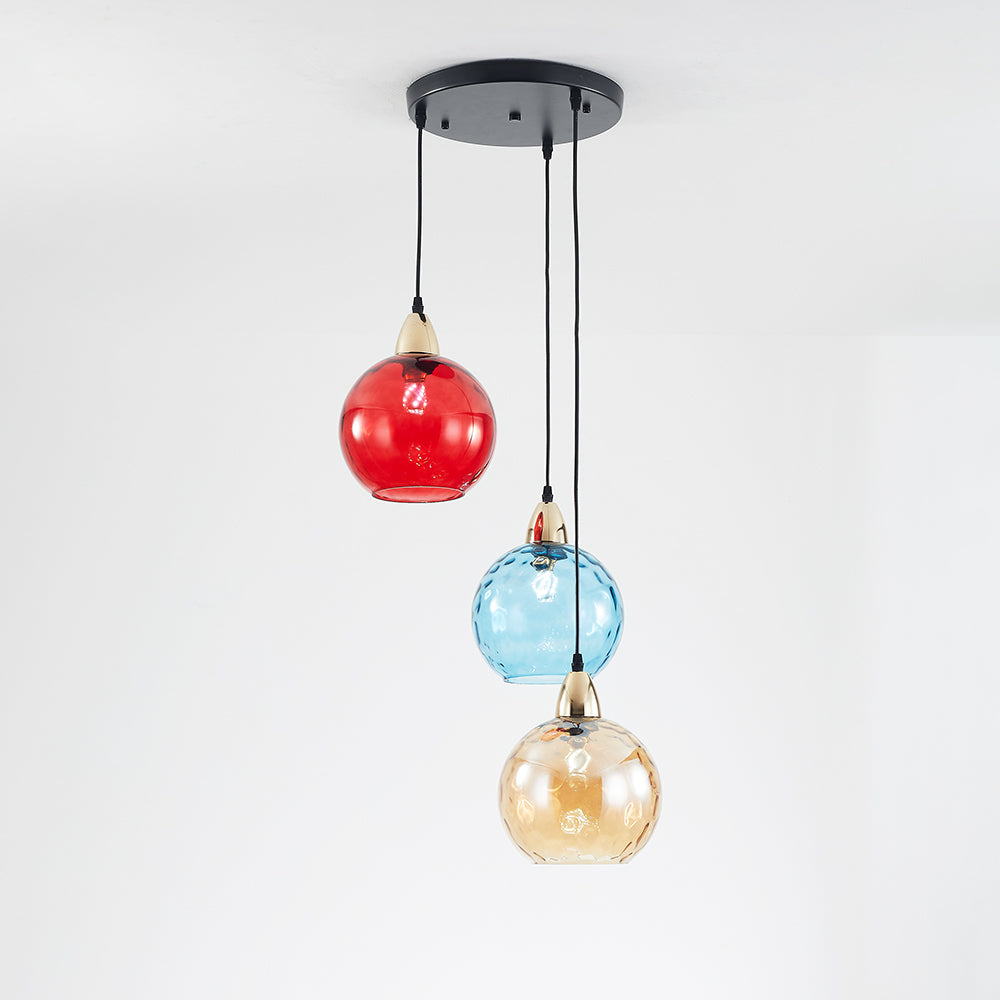 Hailie Pendant Light Water Ripple Glass Cluster