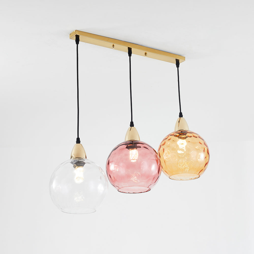 Hailie Pendant Light, Pink and Gold Fixture