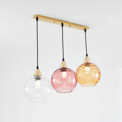 Hailie Pendant Light, Pink and Gold Fixture