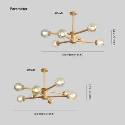 Ozawa wood glass pendant light dimensions Ozawa Minimalist Bubble Wood/Glass Pendant Light