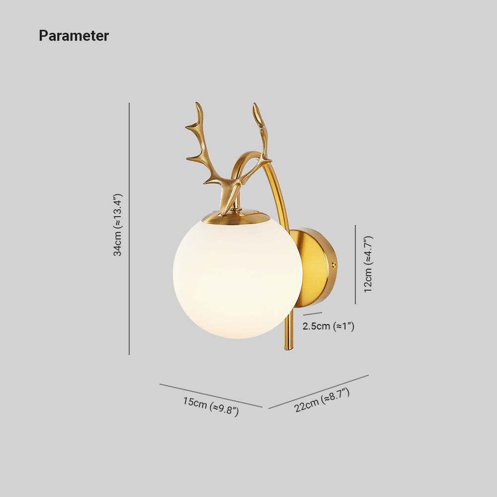 Valentina Deer Wall Lamp Dimensions, Modern Lighting