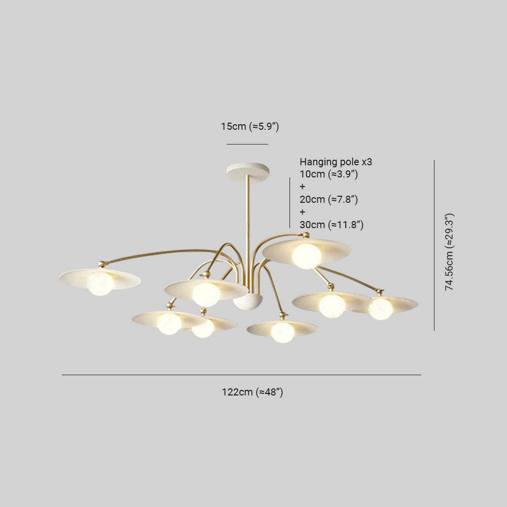 Cairns pendant light dimensions, metal and glass, Las Sola