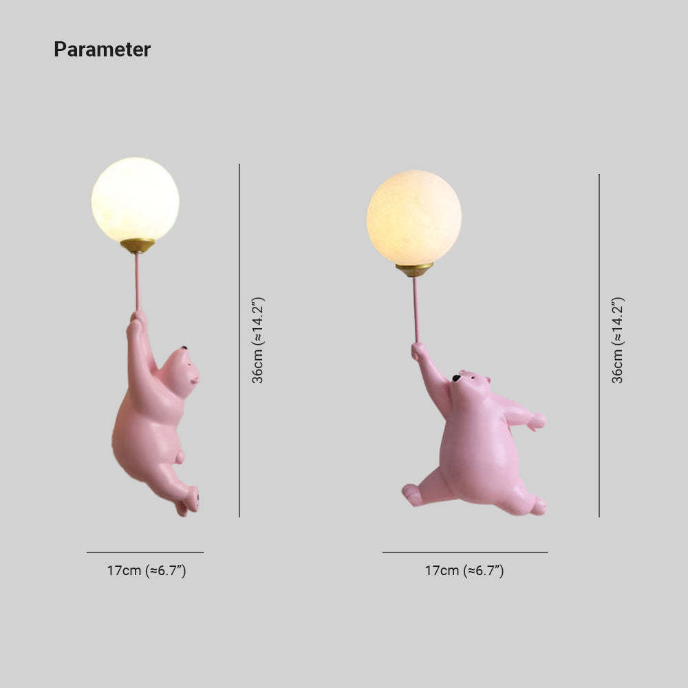 Fateh Bear Balloon Lamp Dimensions for Kids Bedroom