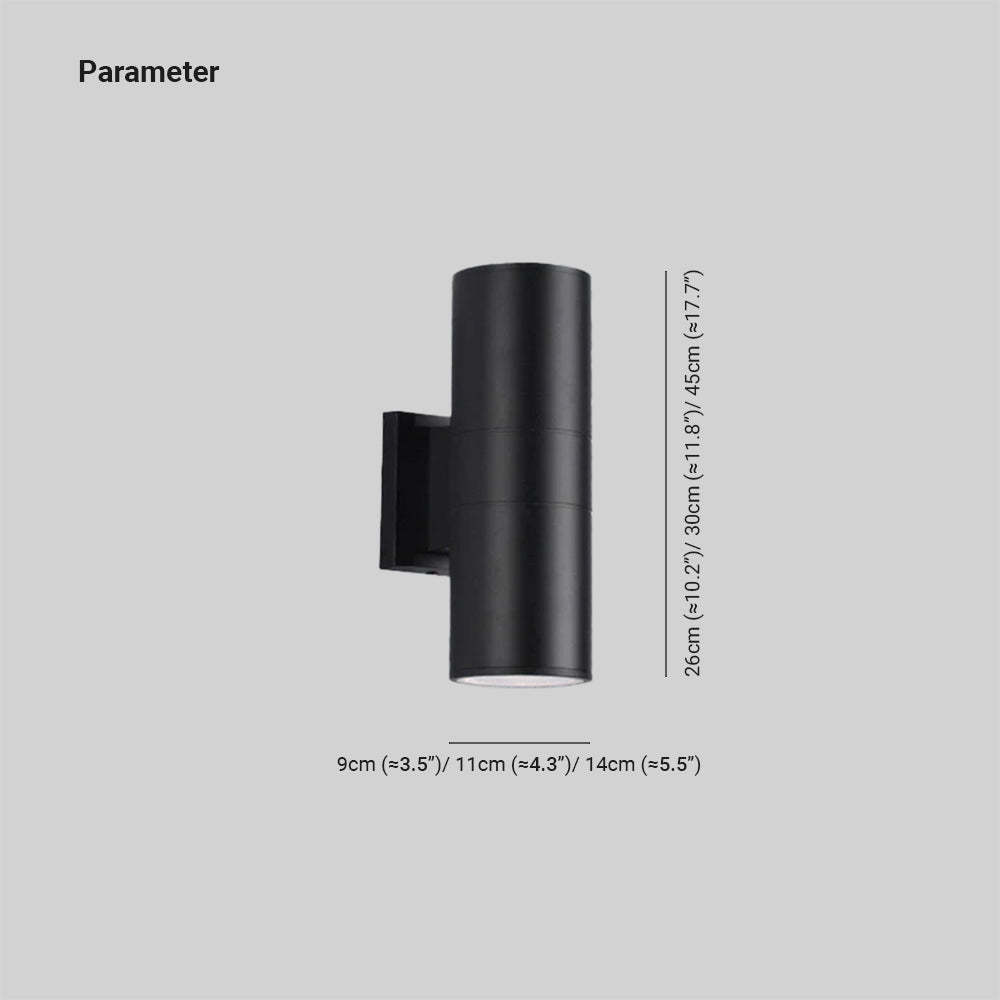Orr Outdoor Wall Lamp Dimensions, Black Finish