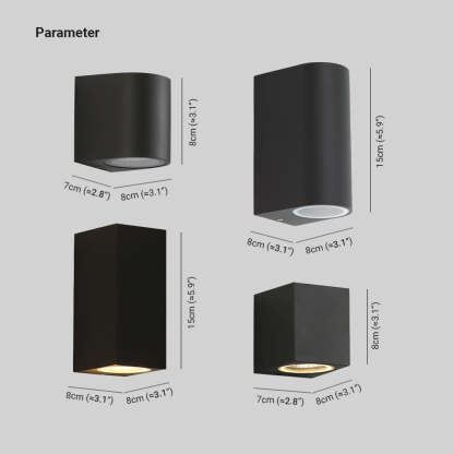 Orr Outdoor Wall Lamp dimensions, Las Sola lighting