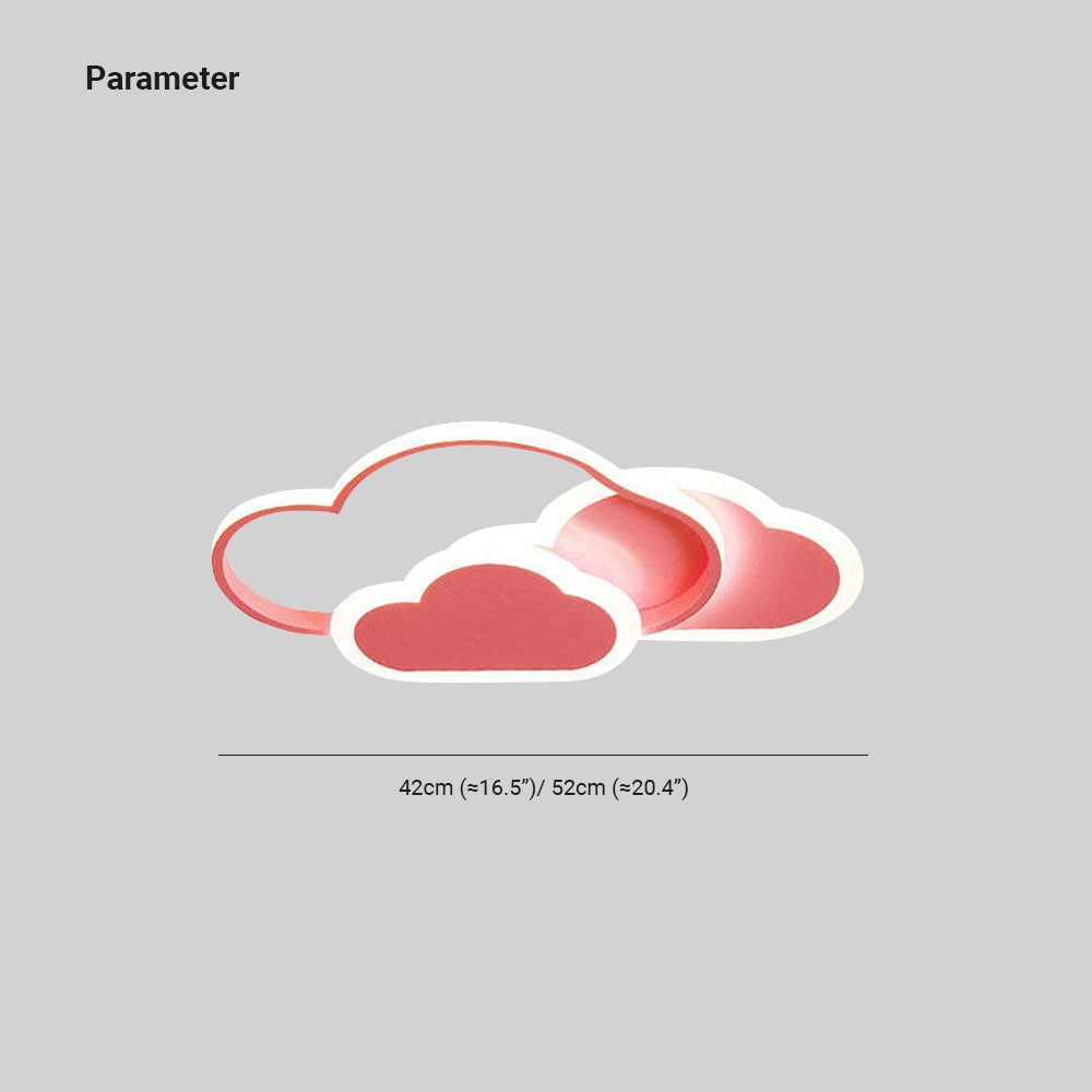 Quinn Modern Ceiling Light - Dimensions, Pink Cloud