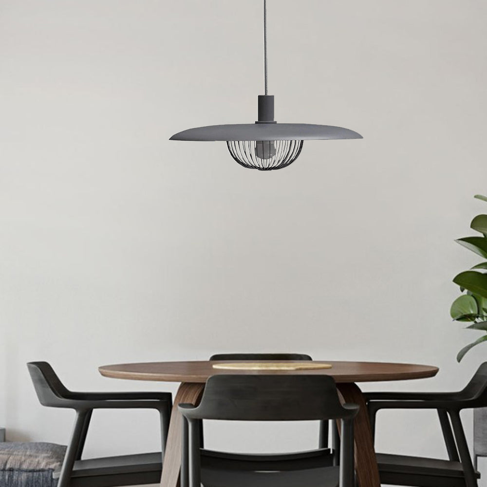 Gray Cairns Nordic Metal Pendant Light over dining table.