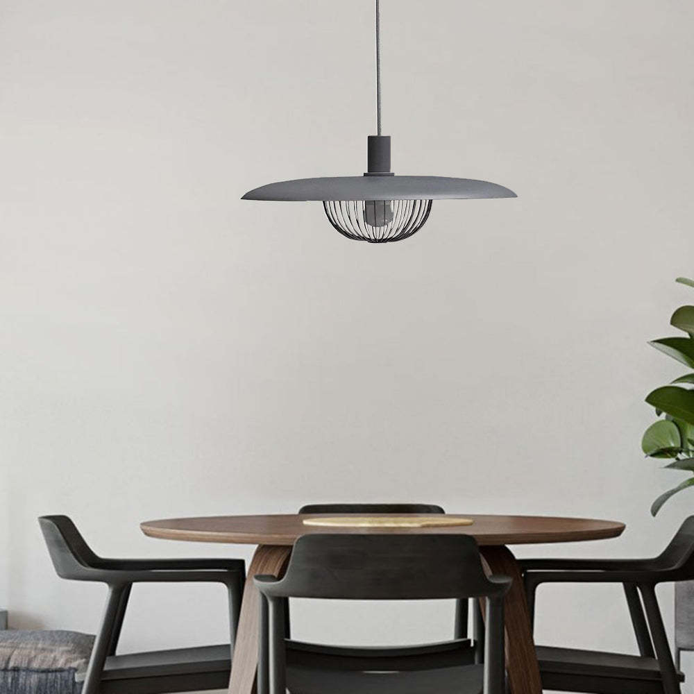 Gray Cairns Nordic Metal Pendant Light over dining table.