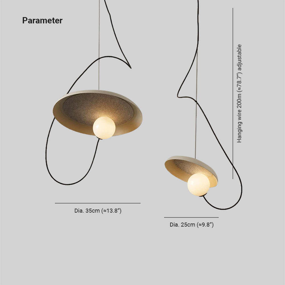 Avi Pendant Light dimensions - stylish art deco copper lamp