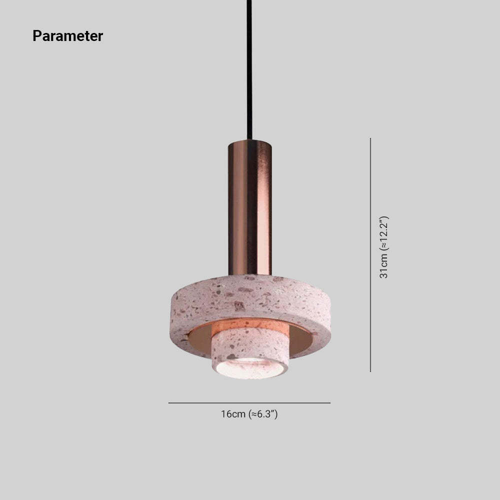 Zaid Pendant Light Dimensions, Terrazzo Shade, 6.3 inch wide