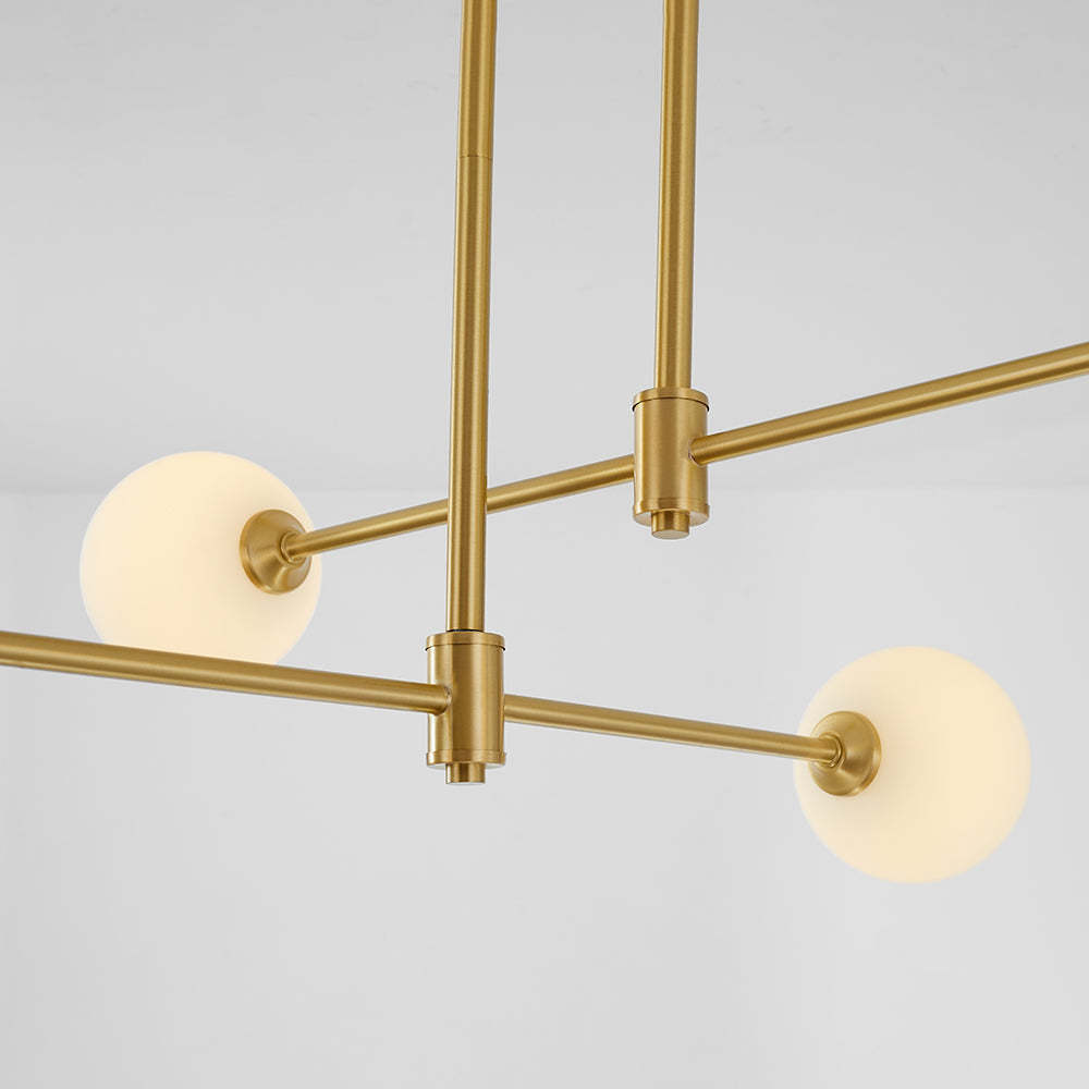 Valentina pendant light, brass and glass detail