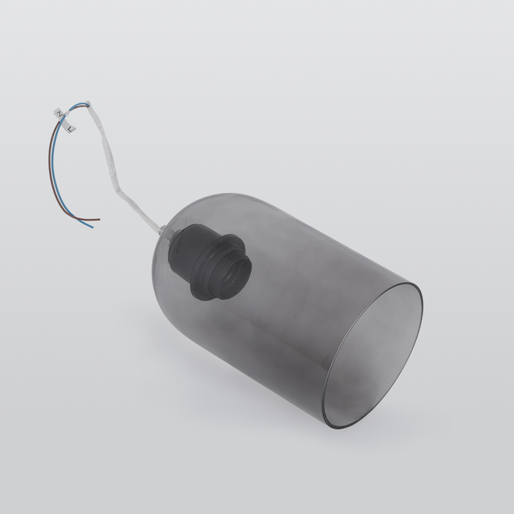 Sanna Gray Glass Cylinder Pendant Light Fixture