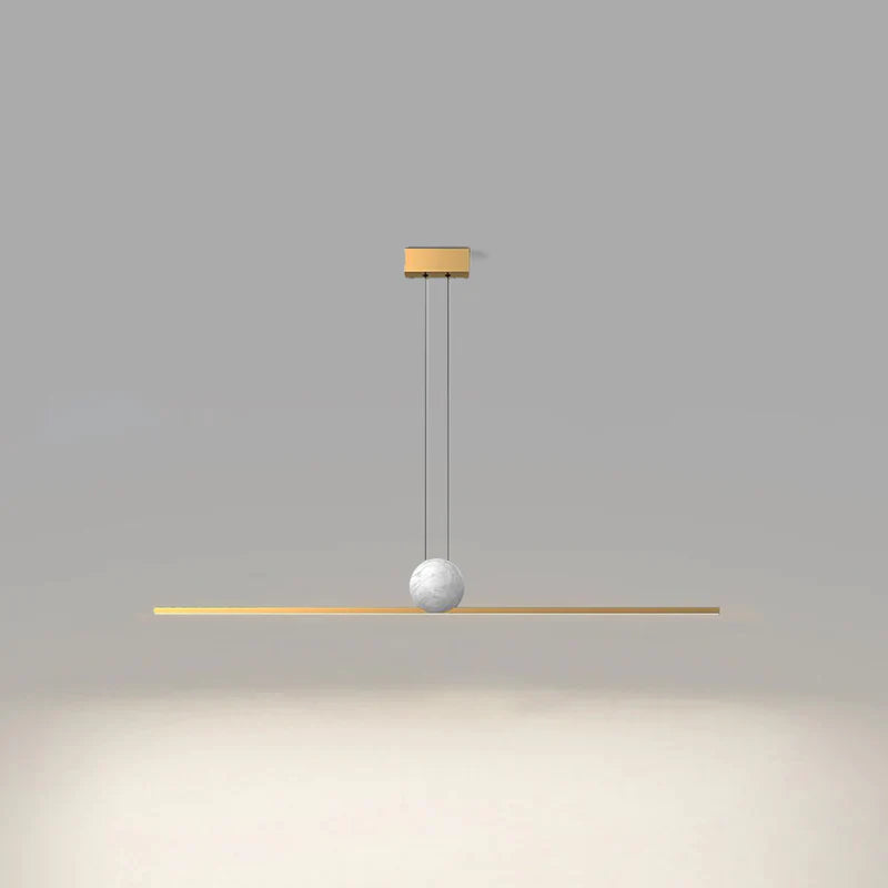 Edge Pendant Light with Marble Accent Edge Pendant Light 2 Color, Metal & Marble, 35.4"/47.2"/59"