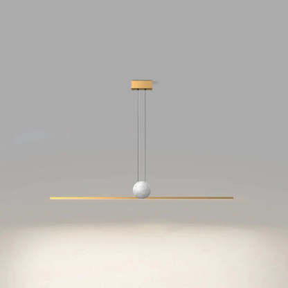 Edge Pendant Light with Marble Accent Edge Pendant Light 2 Color, Metal & Marble, 35.4"/47.2"/59"