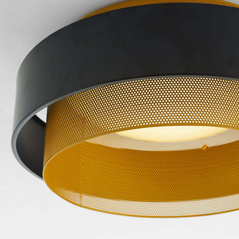 Quinn Modern Ring Ceiling Light - Gold and Black Detail