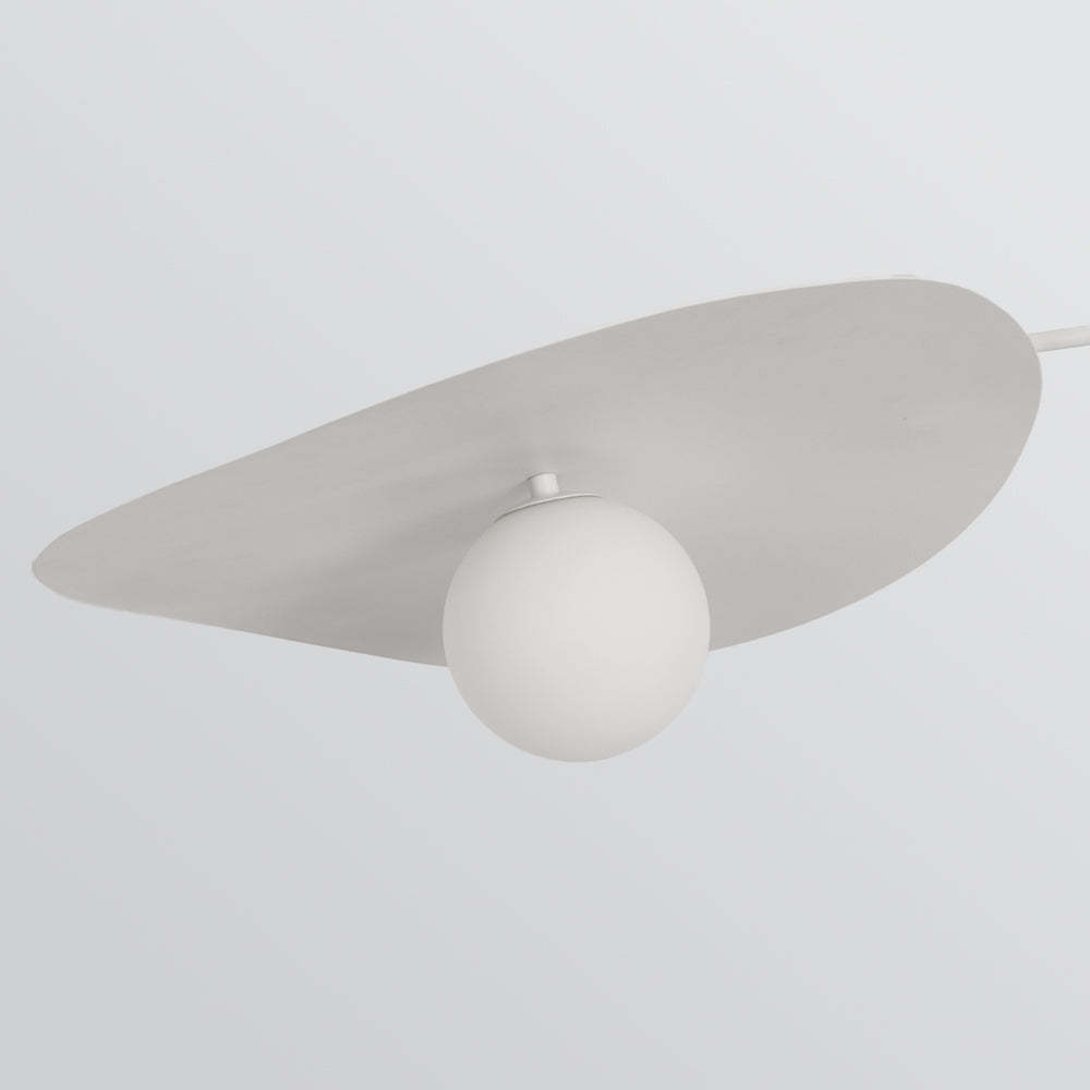 White Cairns leaf LED pendant light, close up