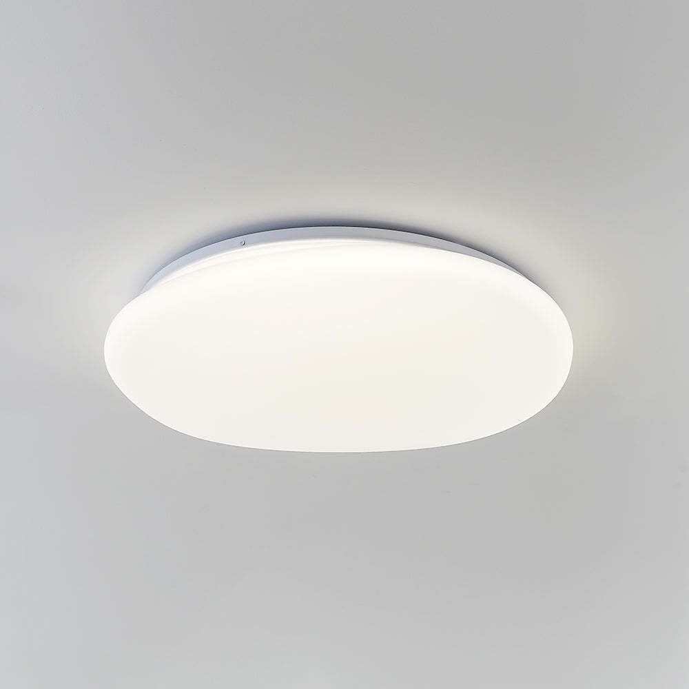 Quinn Modern Flush Mount Ceiling Light, white and illuminated