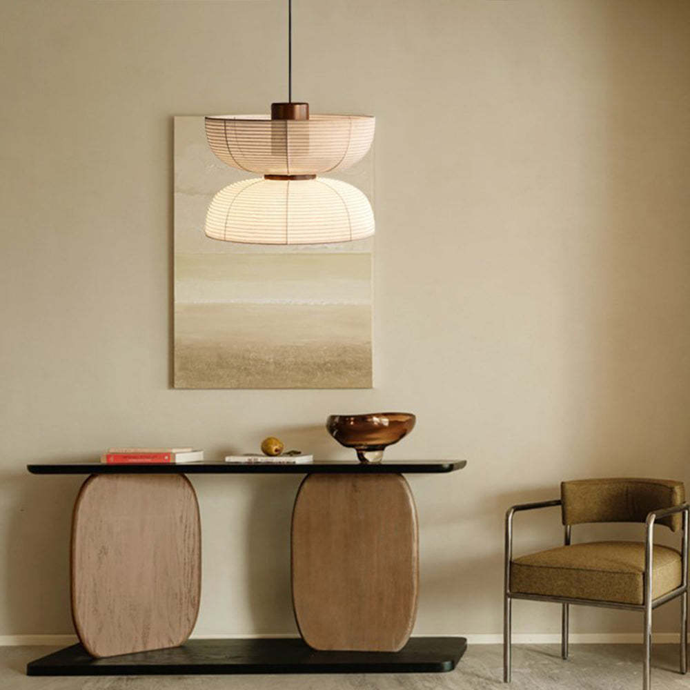 Ozawa Retro Fabric Pendant Light in a styled living space.