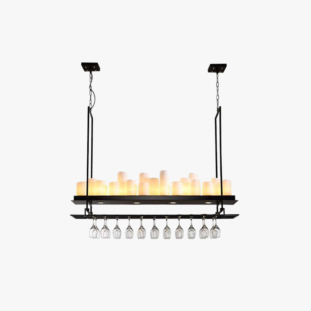 Alessio Candle Pendant Lighting with Wine Glass Holder