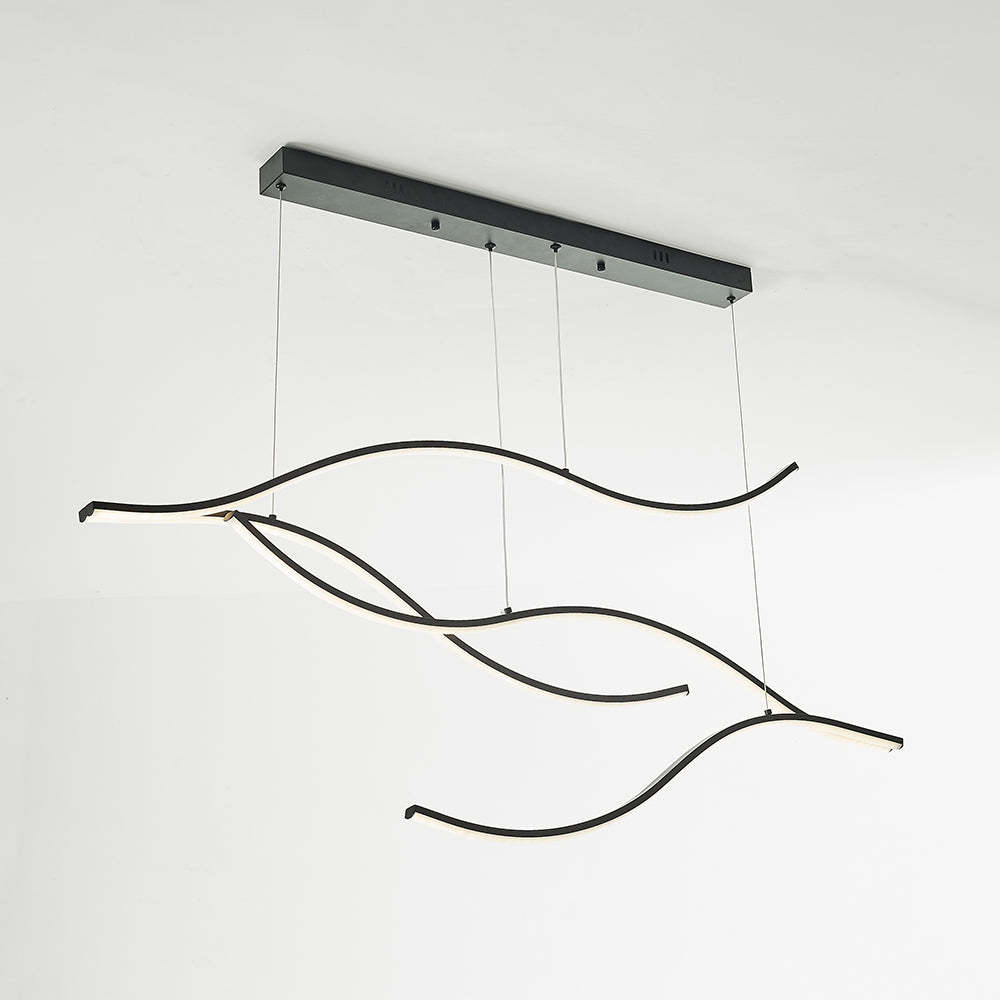 Louise Pendant Light - Modern metal curved LED lighting fixture.