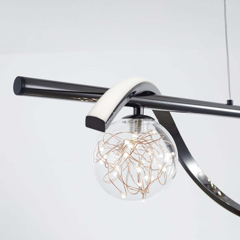 Louise Pendant Light: LED globe and metal fixture detail