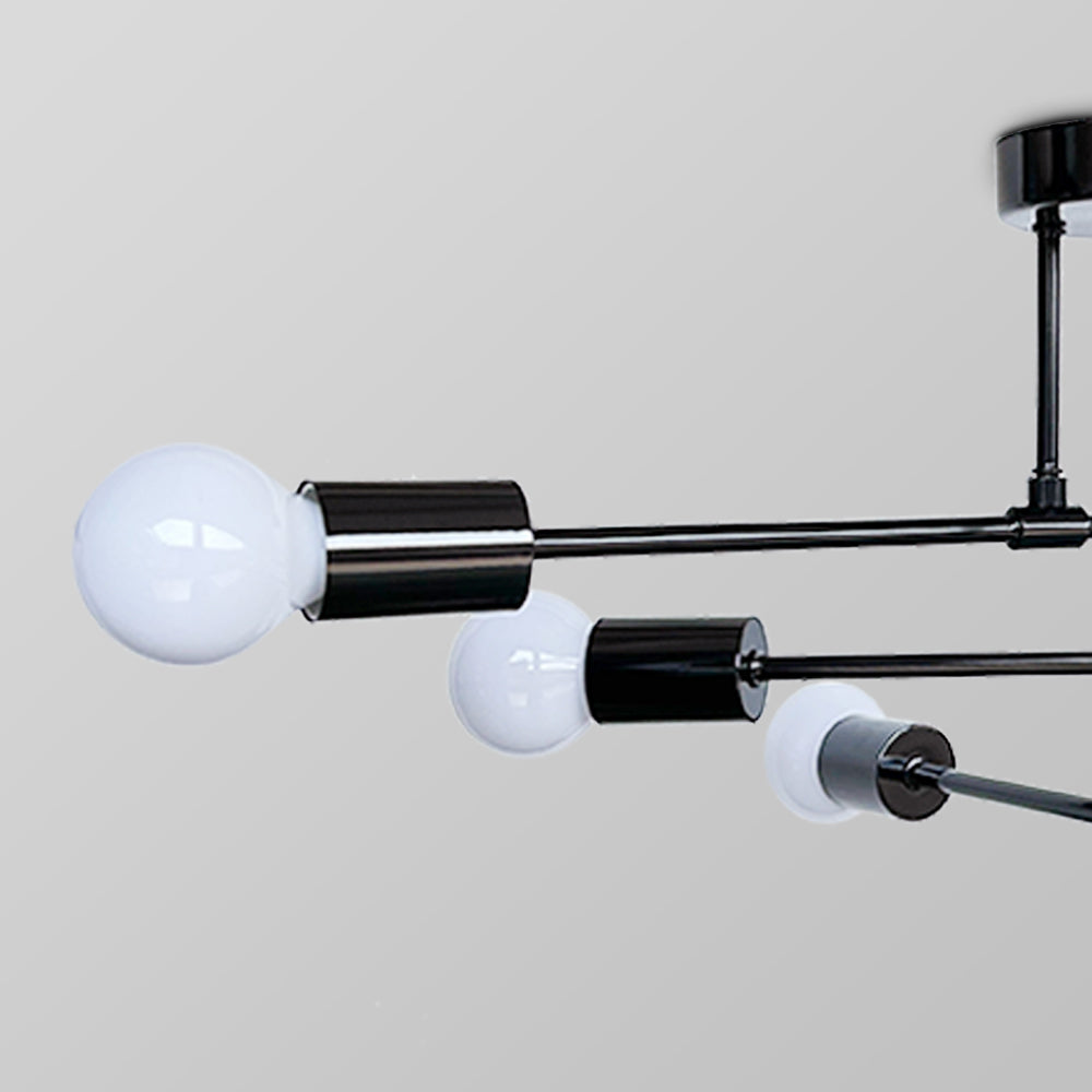 Valentina Chandelier: Detail of bulb and black metal finish