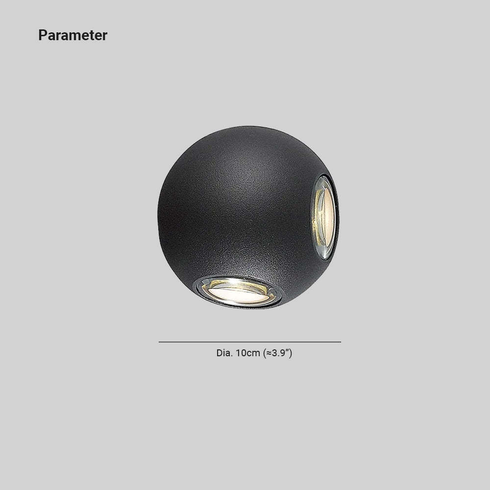Orr outdoor wall lamp, black globe design, 3.9 inch