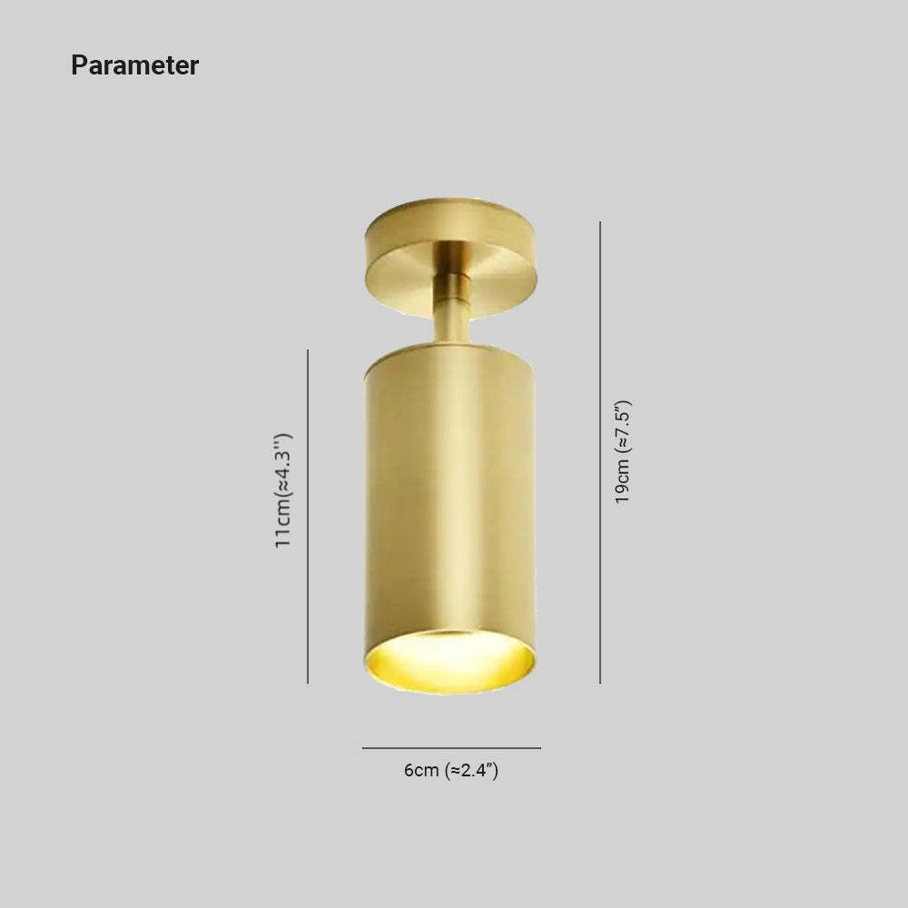 Dimensions of Freja Cylinder Spotlight Flush Mount Ceiling Light