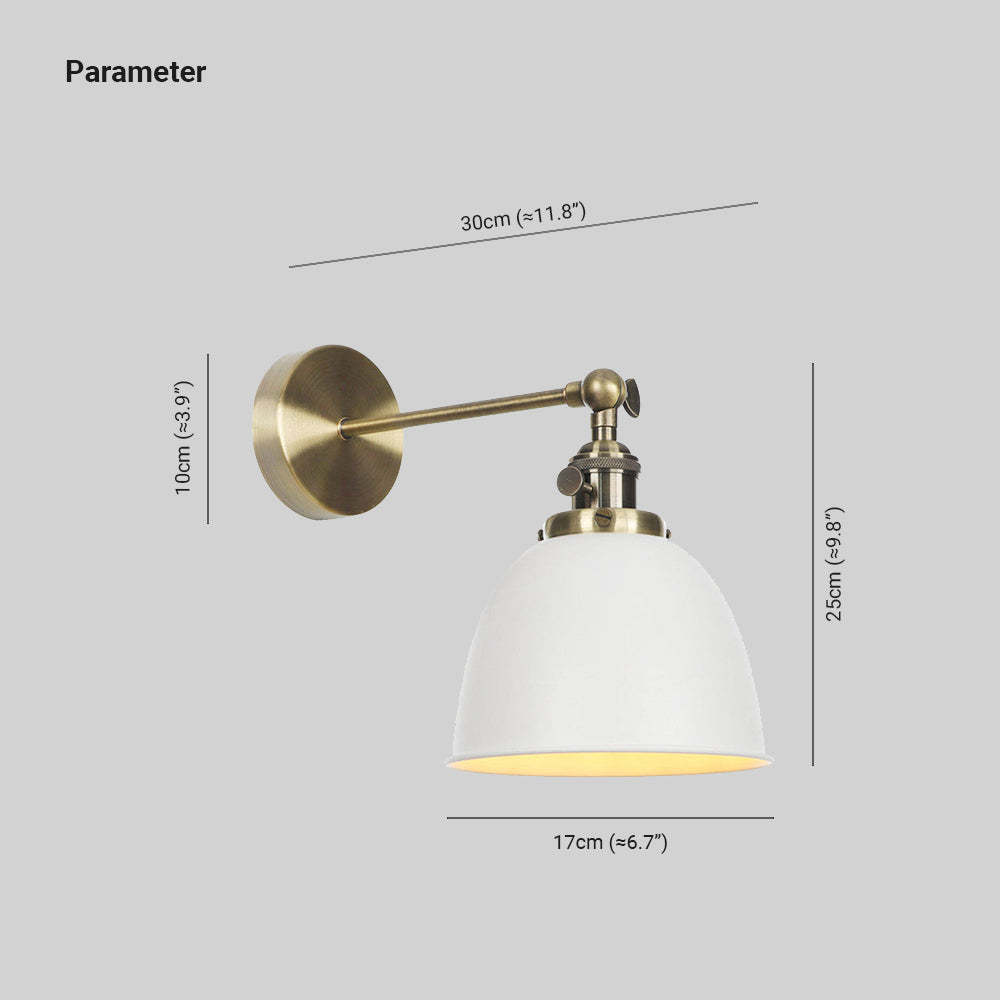 Brady Wall Lamp dimensions. Vintage LED Bedroom Lighting