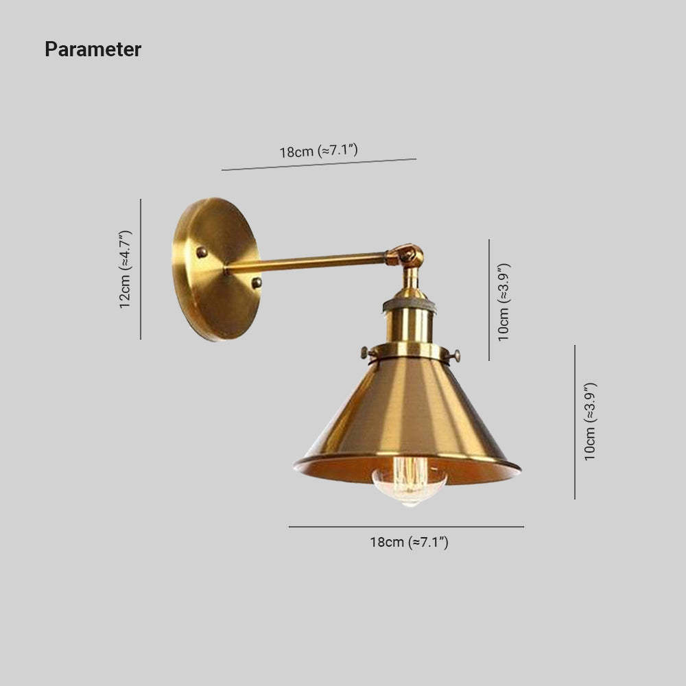Brady Industrial Wall Lamp Dimensions - Las Sola Lighting