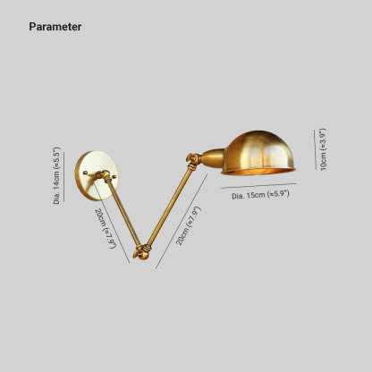 Brady Bronze Swing Arm Foldable Wall Lamp Dimensions