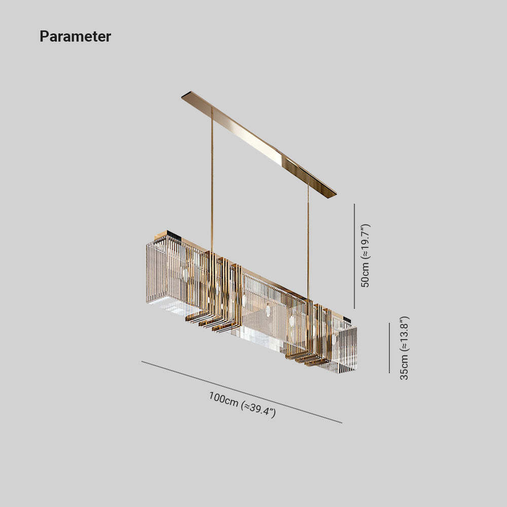 Kajetan Metal Pendant Light Luxury Rectangular Living Room