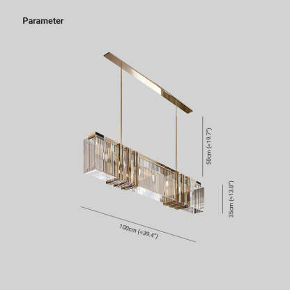 Kajetan Metal Pendant Light Luxury Rectangular Living Room