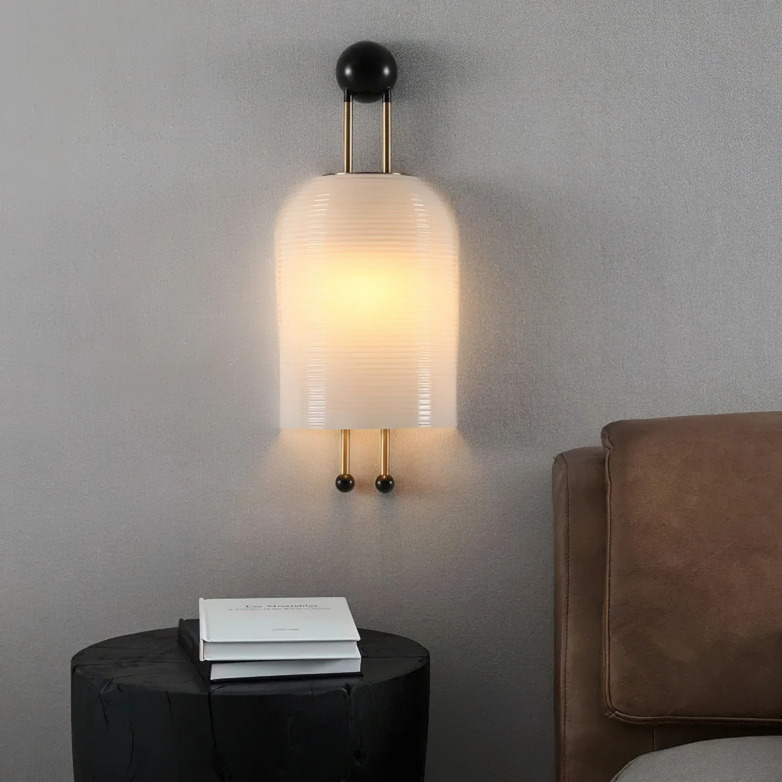 Alessio Metal Glass White Wall Lamp Dining Room Bedroom