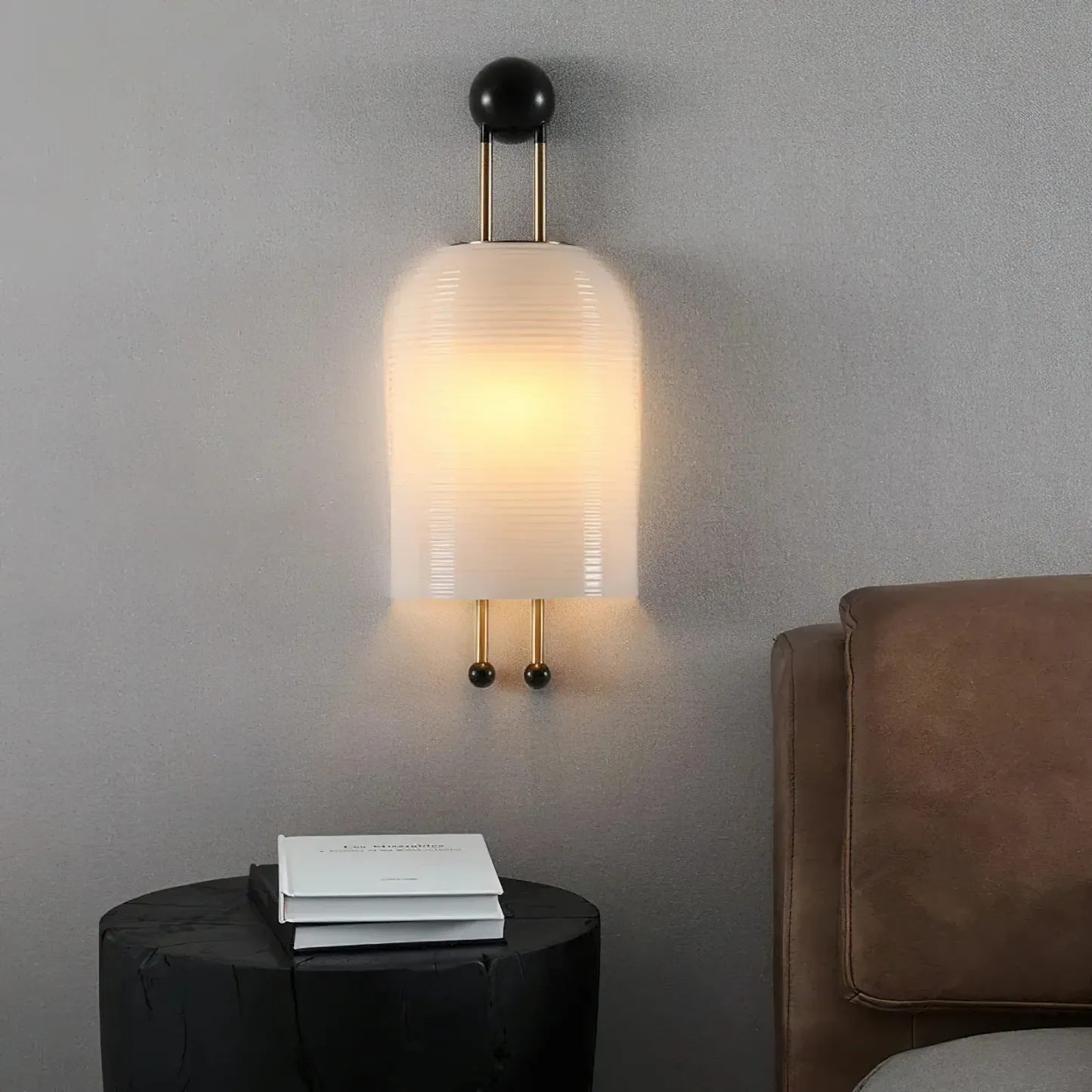 Alessio Metal Glass White Wall Lamp Dining Room Bedroom