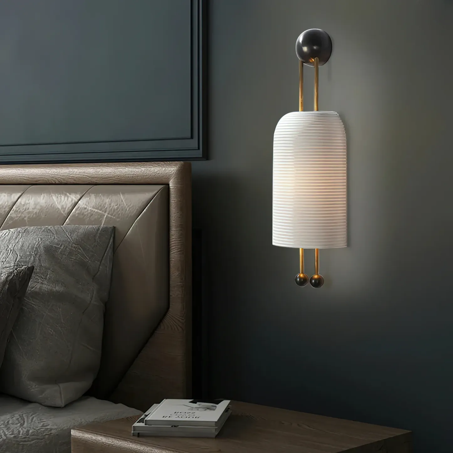 Alessio Metal Glass White Wall Lamp Dining Room Bedroom
