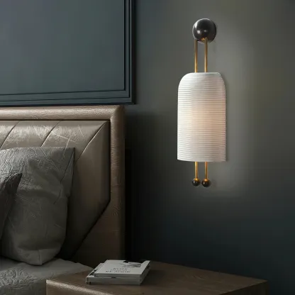 Alessio Metal Glass White Wall Lamp Dining Room Bedroom