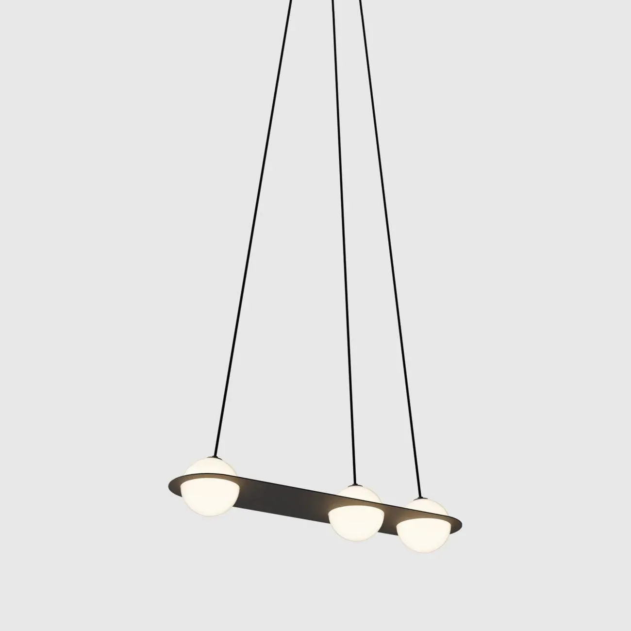 Orr Minimalism Black Metal Glass Pendant Light Bedroom Living Room