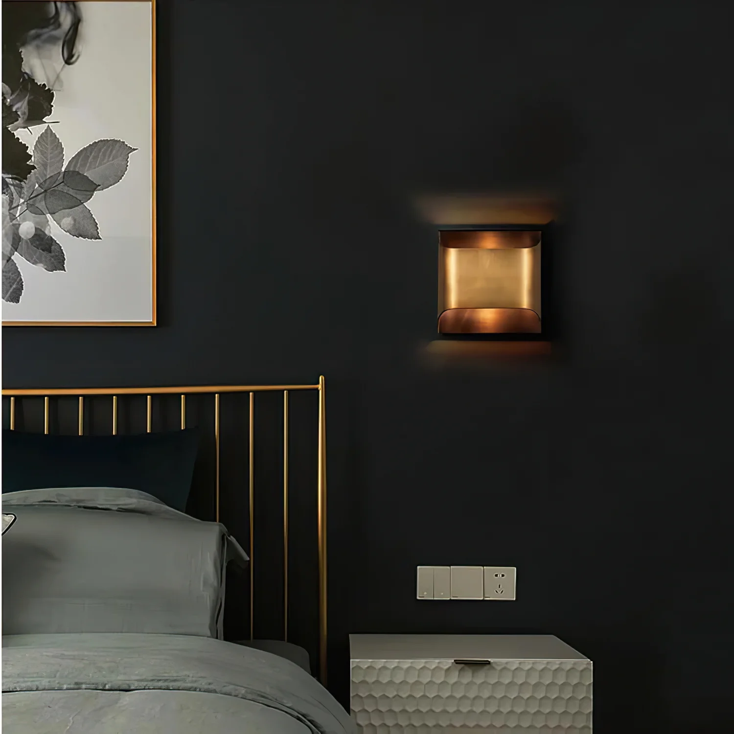 Orr Vintage Industrial Square Metal Wall Light Hallway Bathroom Bedroom