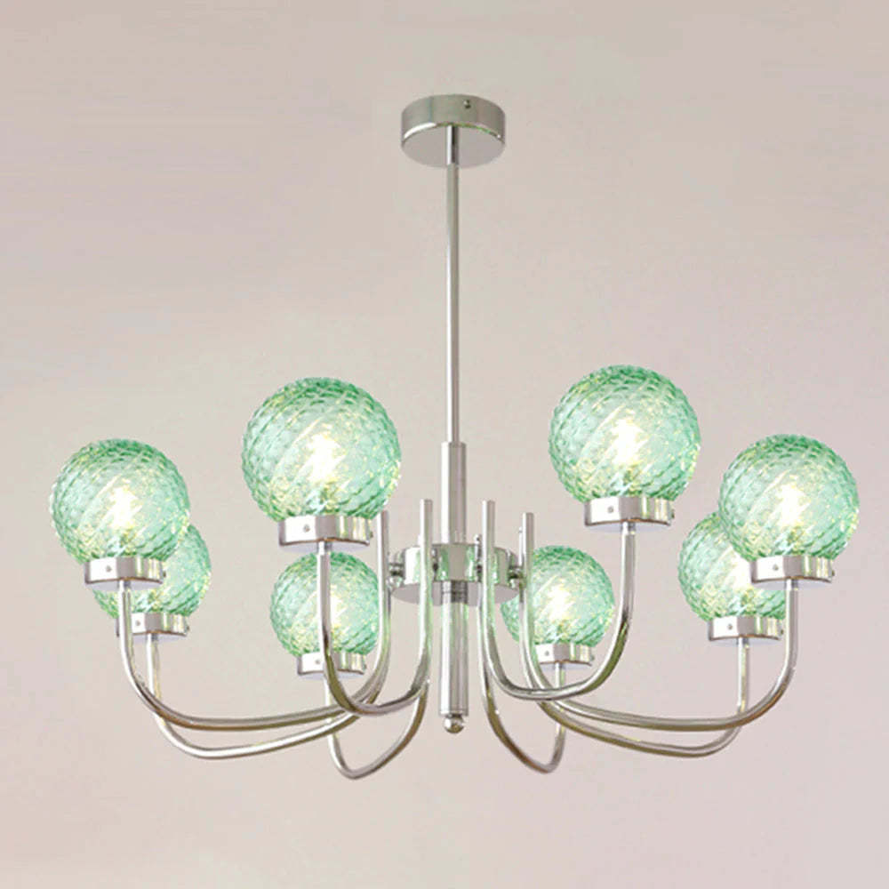 Valentina Fashion LED Pendant Light with green glass spheres